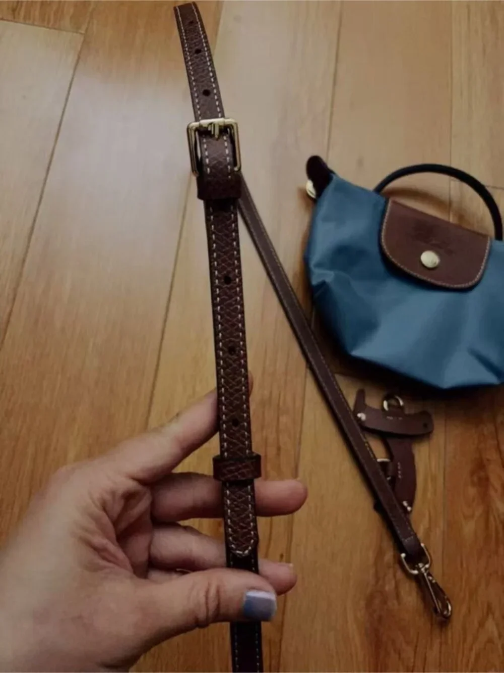 Longchamp  Hand‎ Clutch Pouch Morandi Tone Nylon Cosmetic Bag  with strap